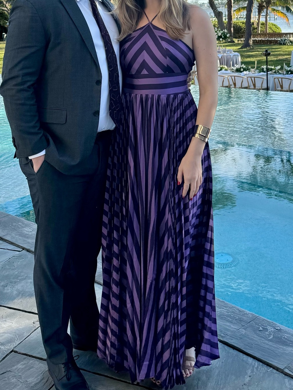 Hutch Purple Chevron Maxi Dress